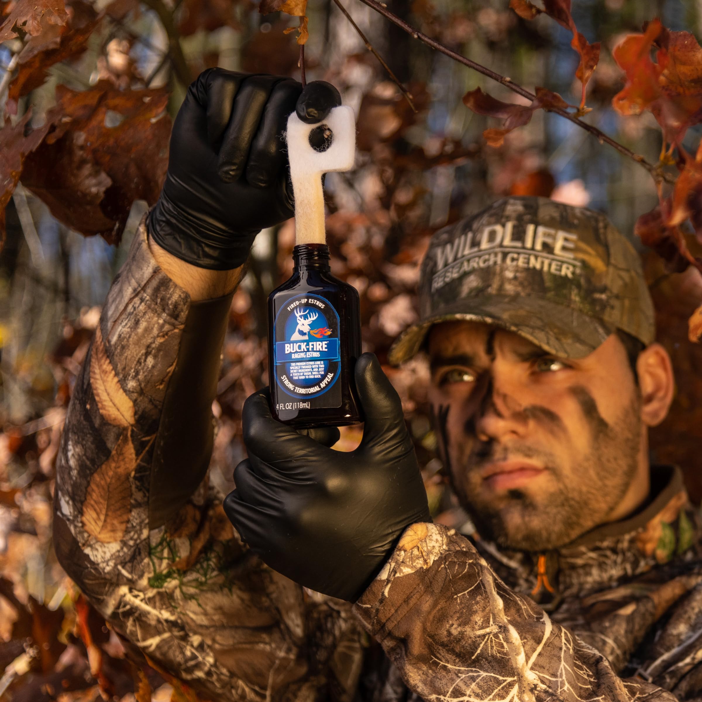 Buck-Fire Raging Estrus packaging communicates high-quality ingredients and care.