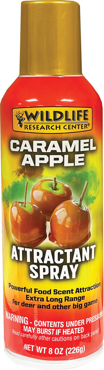 Wildlife Research Center caramel-apple attractant spray bottle close-up attracts deer