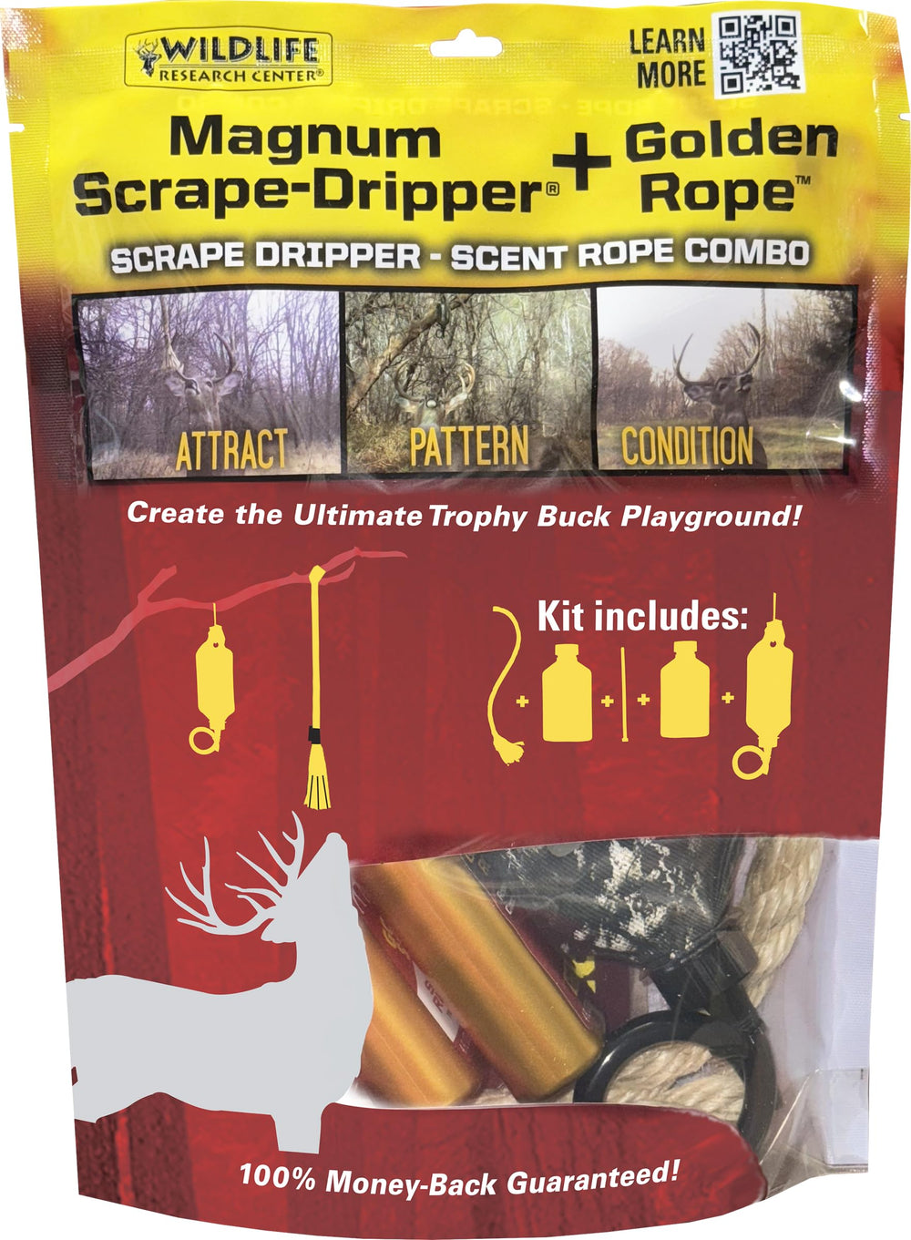 Golden Rope setup with scent rope concentrate for deer attraction