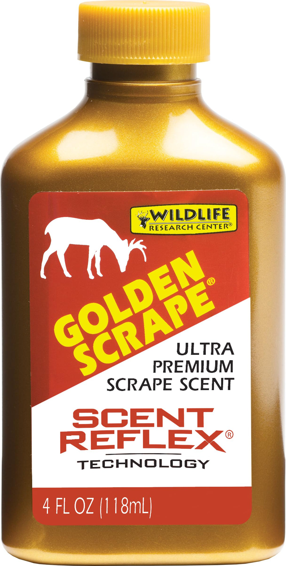 Wildlife Research Center Golden Scrape Scent bottle in amber glass for field use