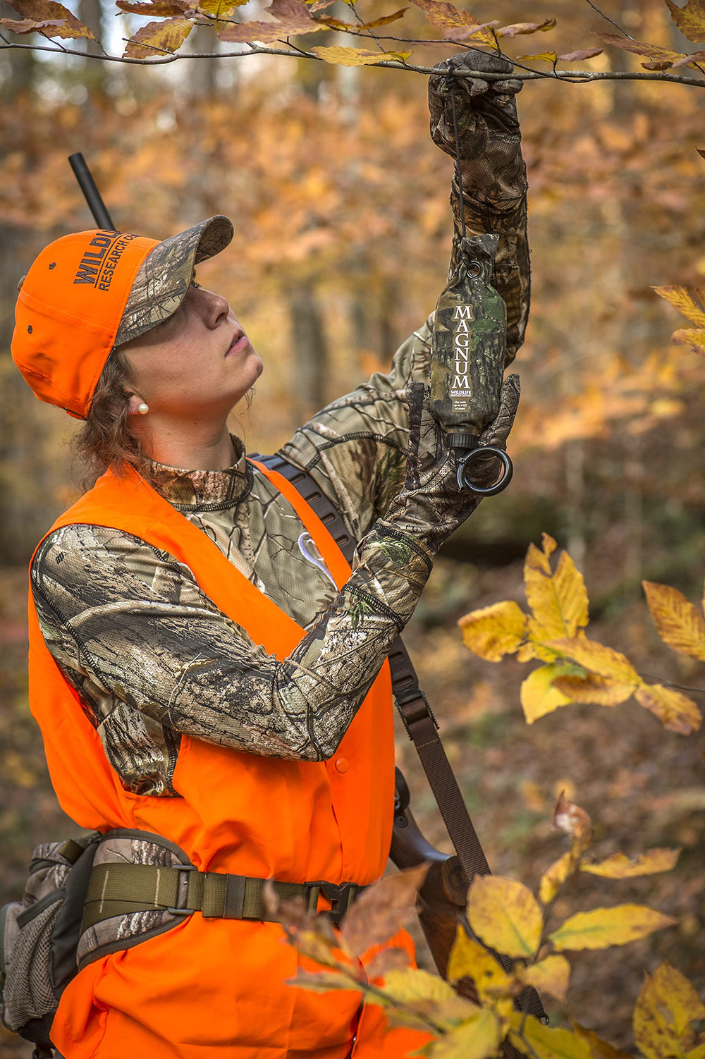 Wildlife Research Center Golden Scrape Scent mock-scrape application in field setup