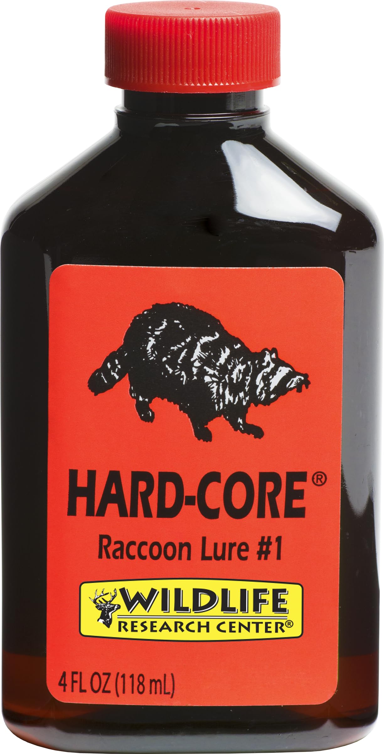 Wildlife Research Center Hard Core Racoon Lure bottle label