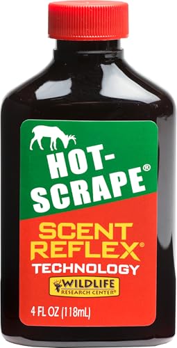 Wildlife Research Center Hot-Scrape label-front view emphasizing no deer urine