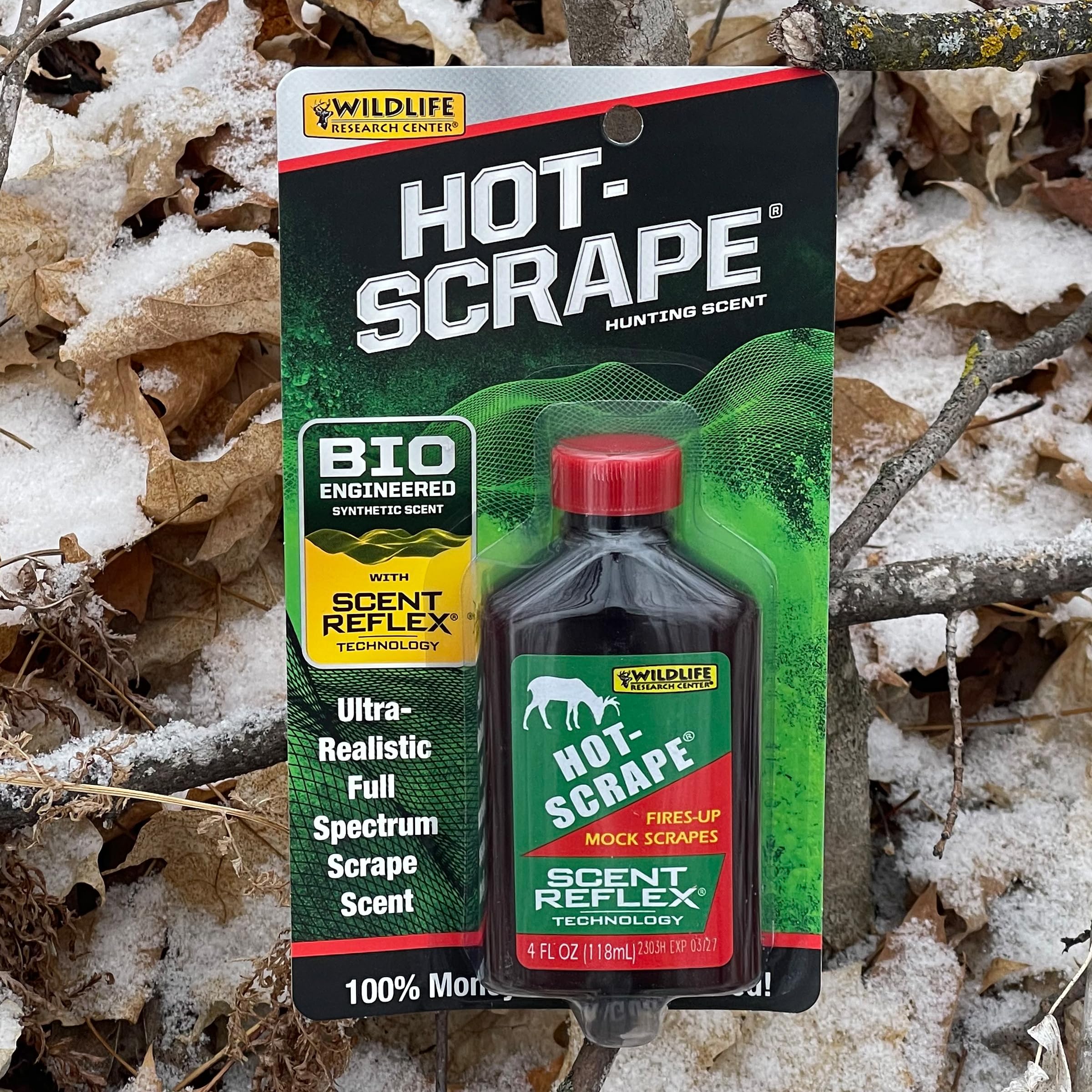 Wildlife Research Center Hot-Scrape setup showing natural scrape configuration