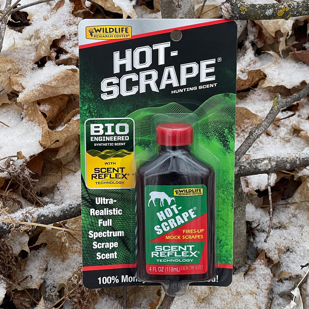 Wildlife Research Center Hot-Scrape setup showing natural scrape configuration