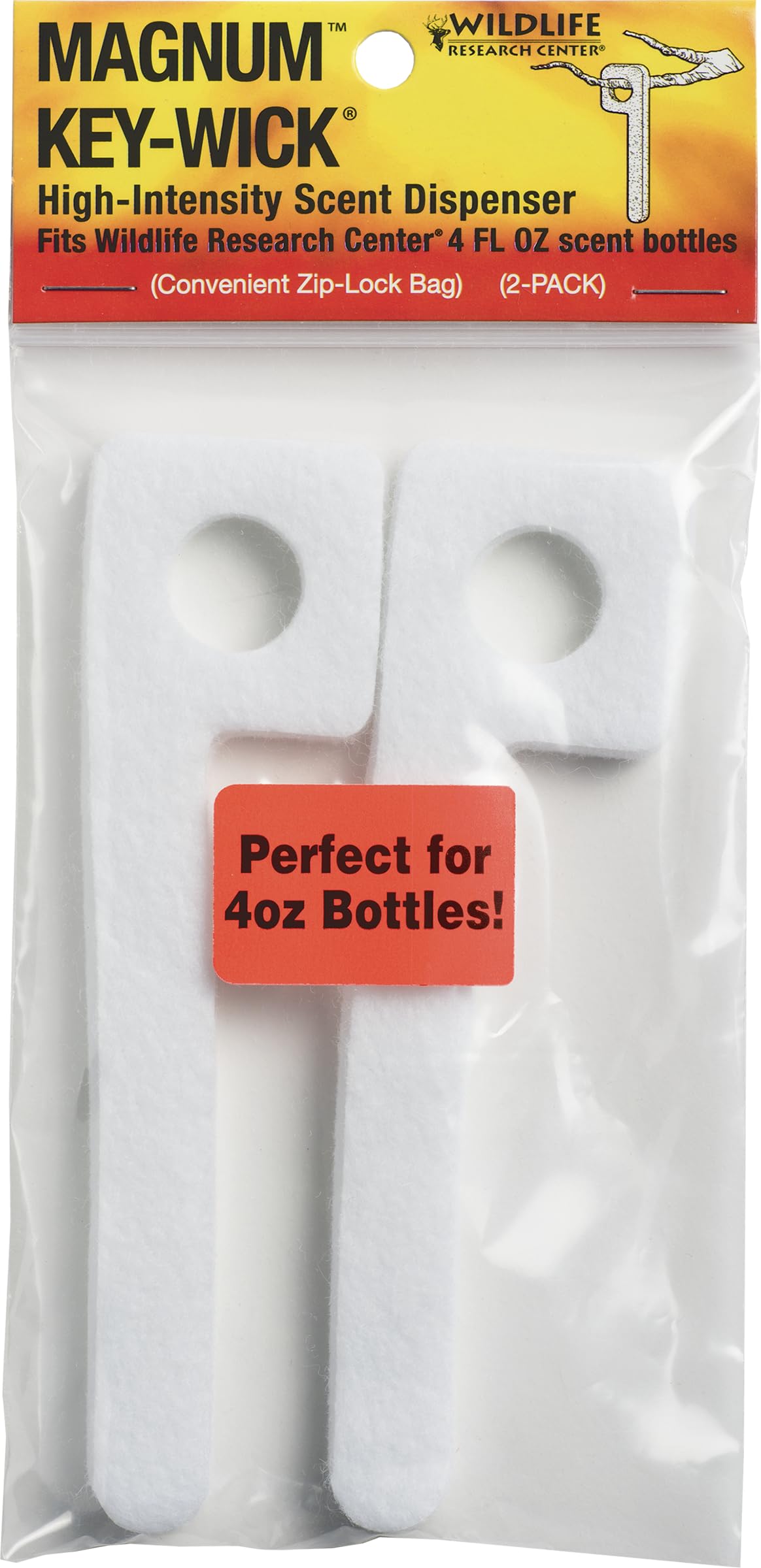 Wildlife Research Center Magnum Key Wick White for 4 oz bottle boosts scent delivery
