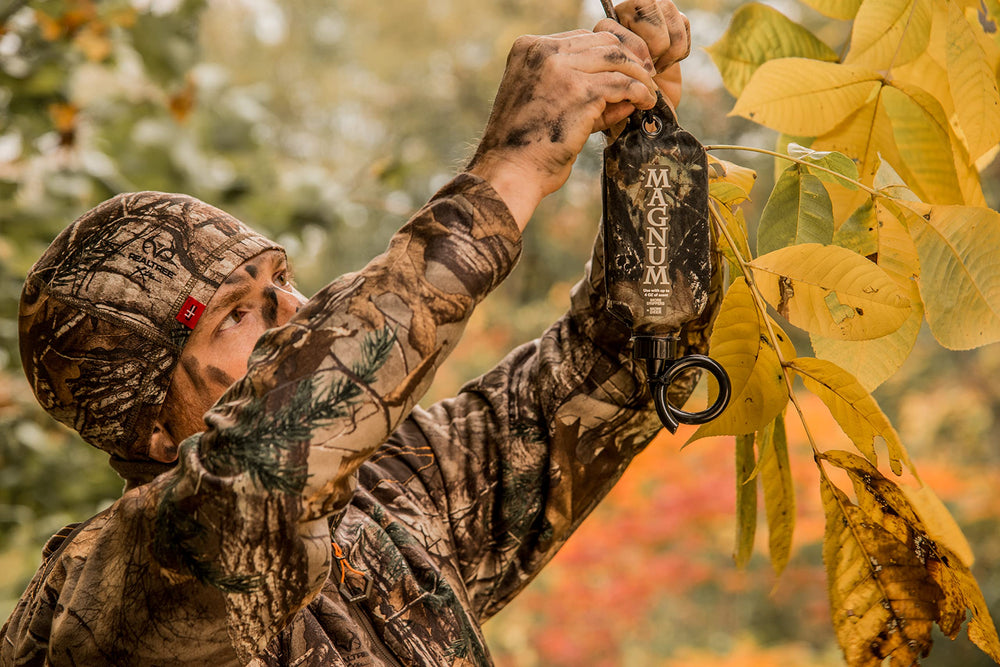 Wildlife Research Center scent-dispensing action shows daylight drip for deer