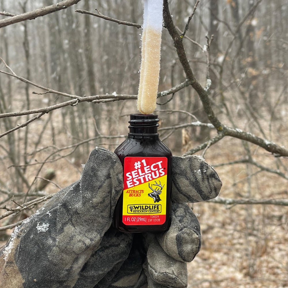 Wildlife Research Center scent-drag setup for scrapes and approaching bucks