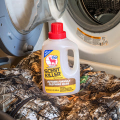 Wildlife Research Center Scent Killer Autumn Formula packaging shows easy storage.