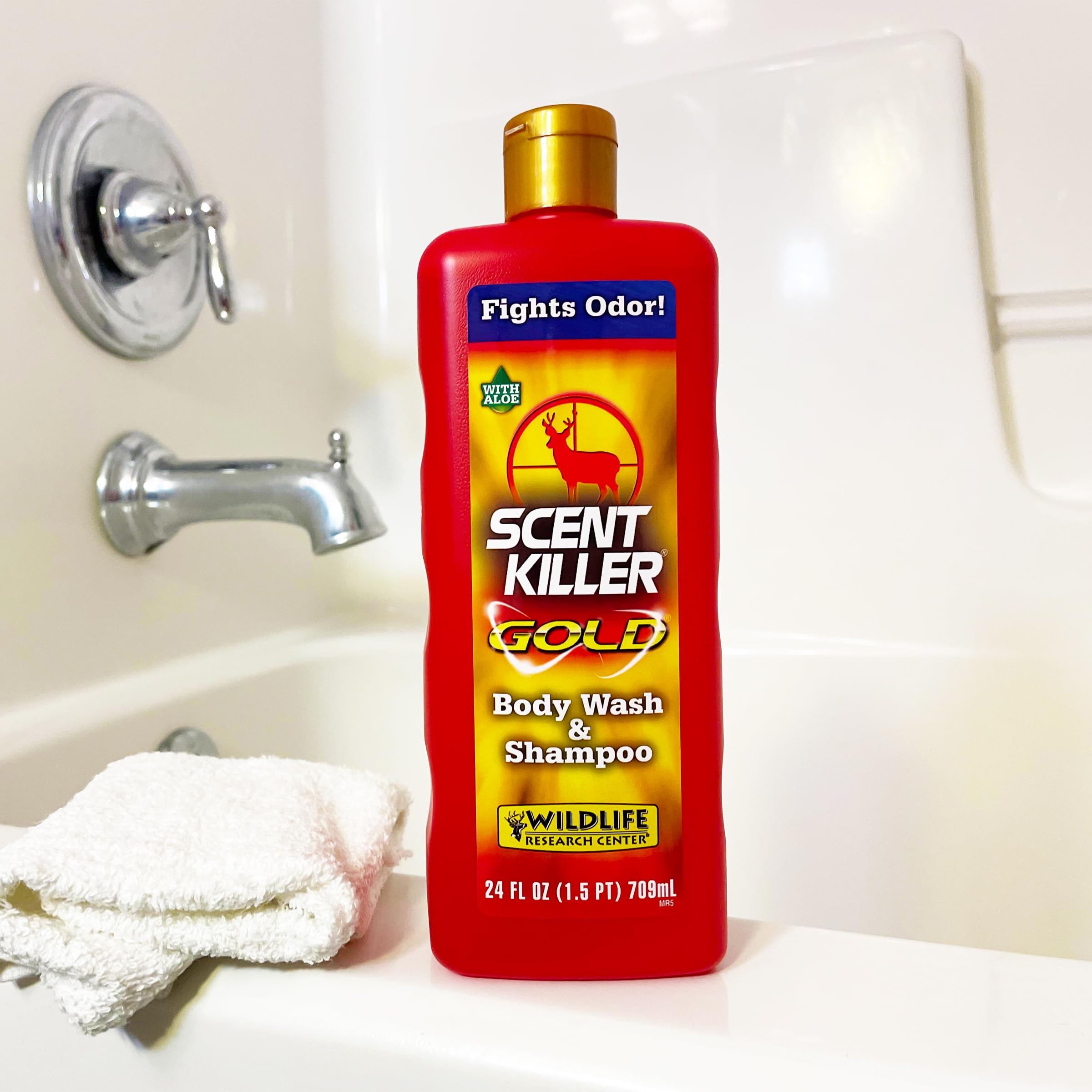 Large 24-ounce bottle suits family outdoor use and repeated showers.