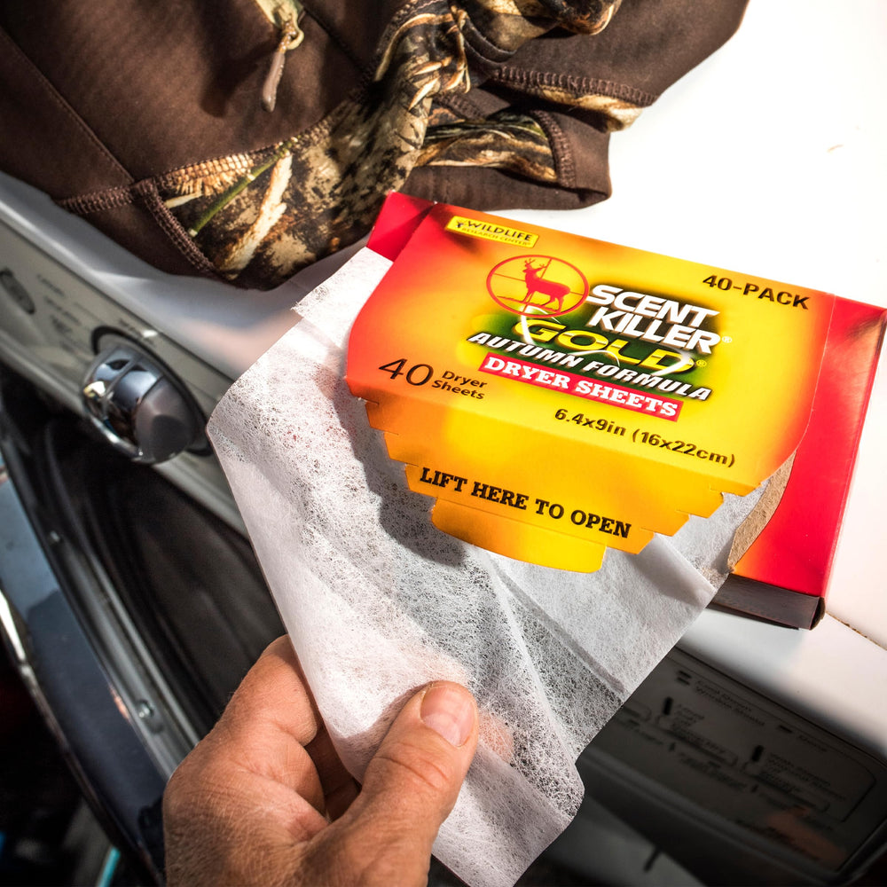 Product packaging for Wildlife Research Center Scent Killer Gold Autumn dryer sheets
