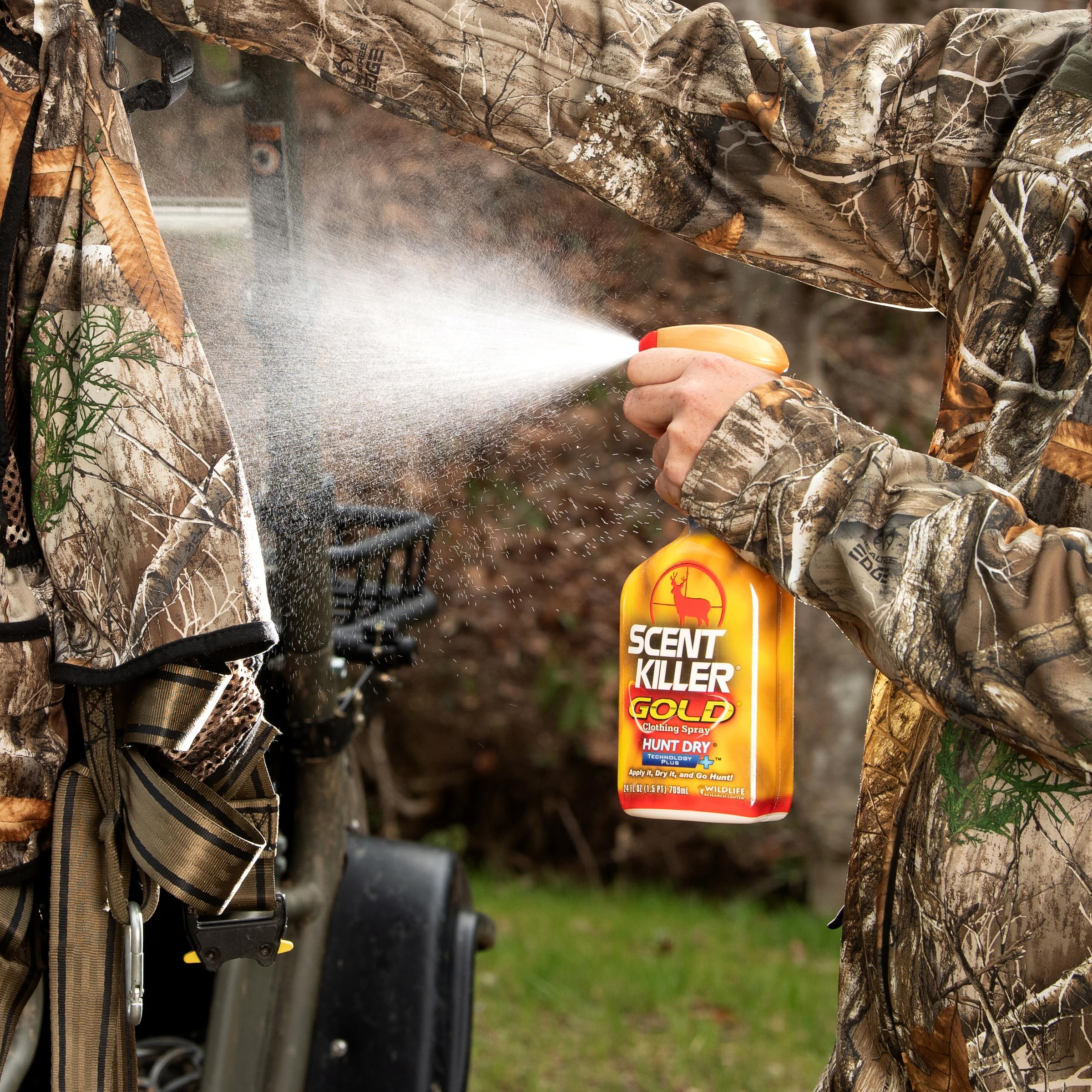 Before and after treatment with Scent Killer Gold shows odor reduction benefits