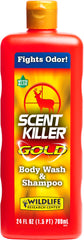 Wildlife Research Center Scent Killer Gold bottle 24oz for odor control after outdoor activities.