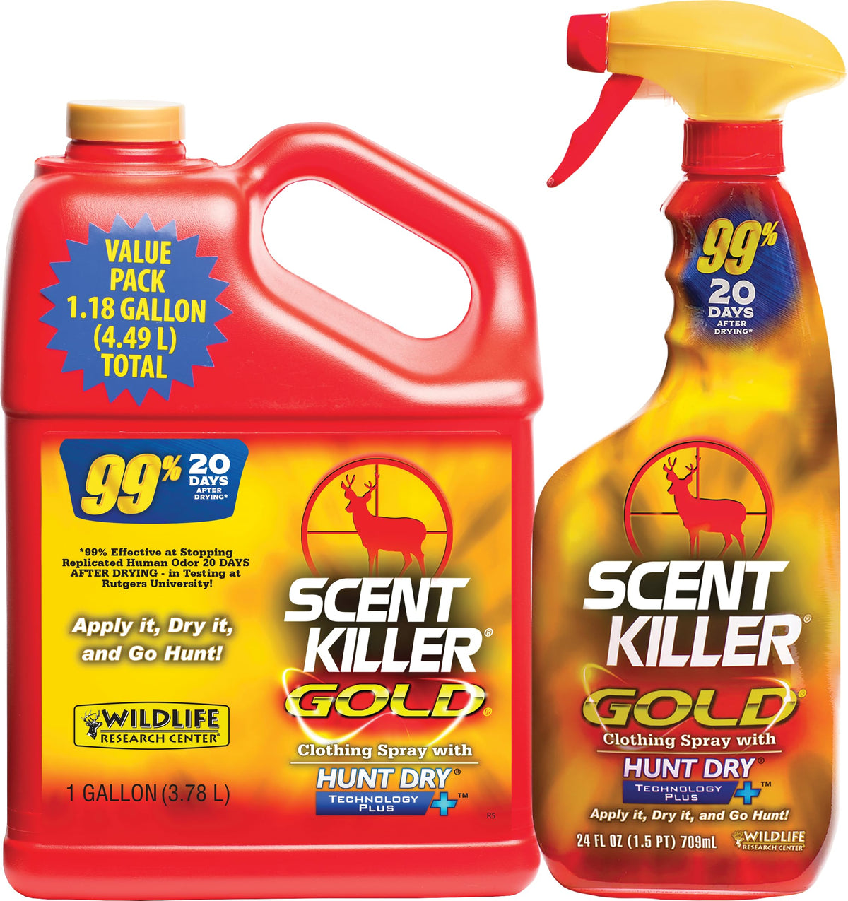 Wildlife Research Center Scent Killer Gold spray bottle for field odor control.