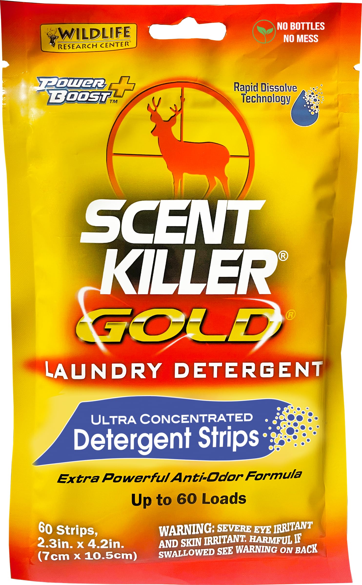 Wildlife Research Center Scent Killer Gold strips packaging for odor control during hunts.