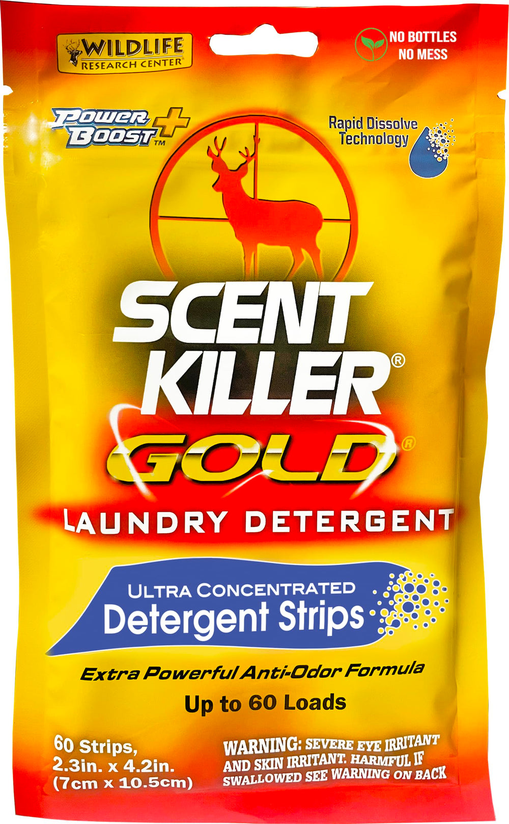 Wildlife Research Center Scent Killer Gold strips packaging for odor control during hunts.