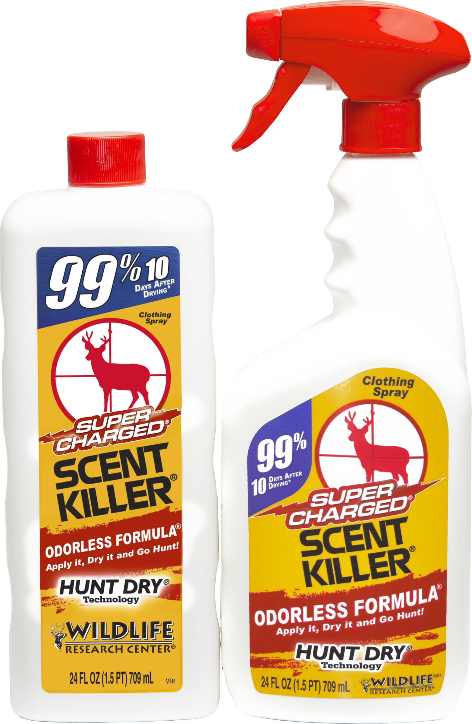 Wildlife Research Center Scent Killer spray bottle in-action, helping reduce human odor in the field.