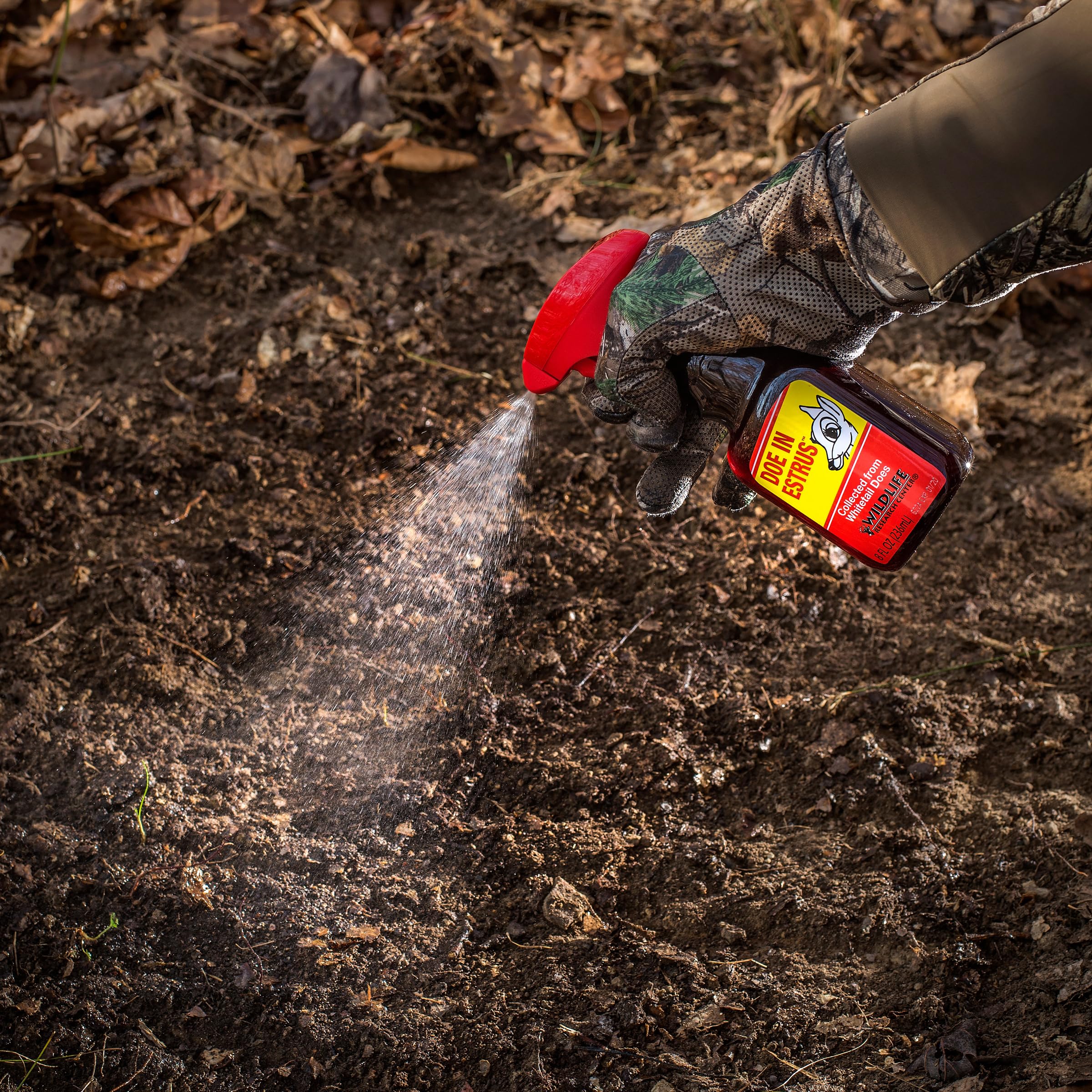Wildlife Research Center scent-trail application in field for buck attraction.