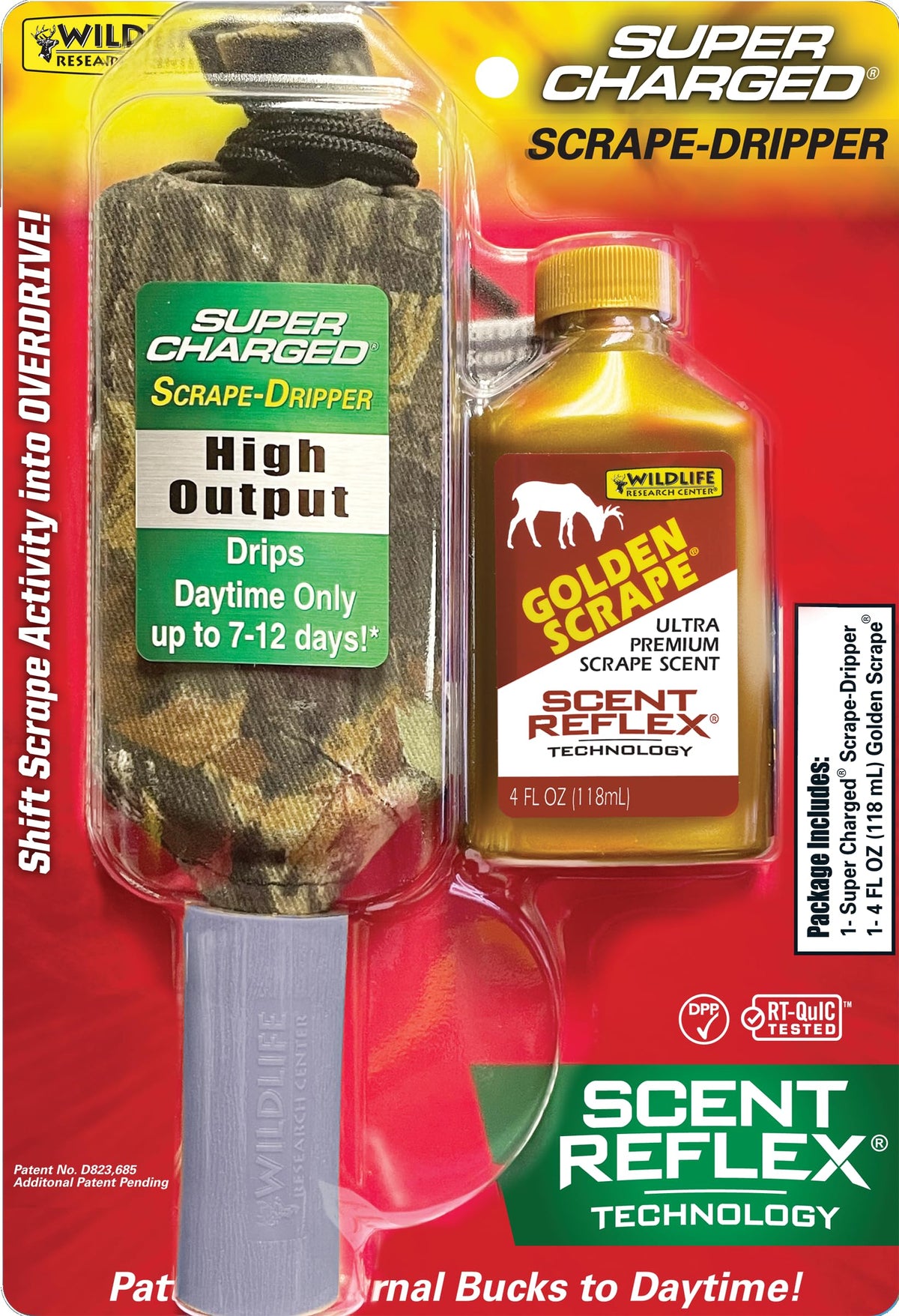 Wildlife Research Center Scrape-Dripper on a tree promotes daytime deer visits