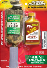 Wildlife Research Center Scrape-Dripper on a tree promotes daytime deer visits