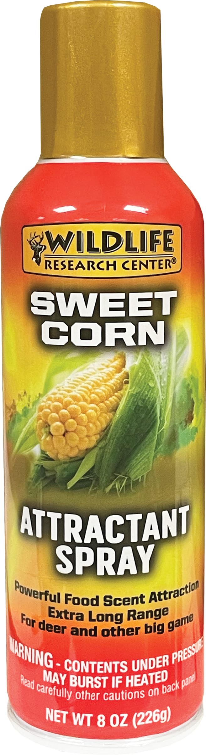Wildlife Research Center Sweet Corn Attractant Spray bottle delivering natural corn scent for deer