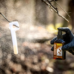 X-tra Earth Scent application nozzle ready to spray in field conditions