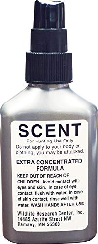Wildlife Research Center X-tra Earth Scent label and cap details