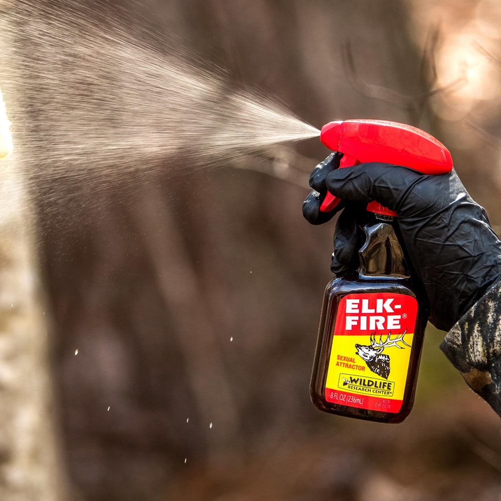 Wildlife Research Elk-Fire packaging emphasizes potency and usage notes