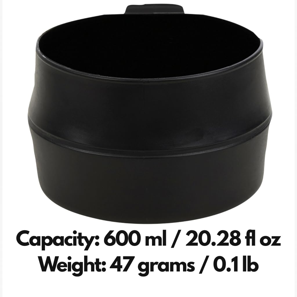 Wildo Fold-a-Cup Black Large leak-proof travel cup in action