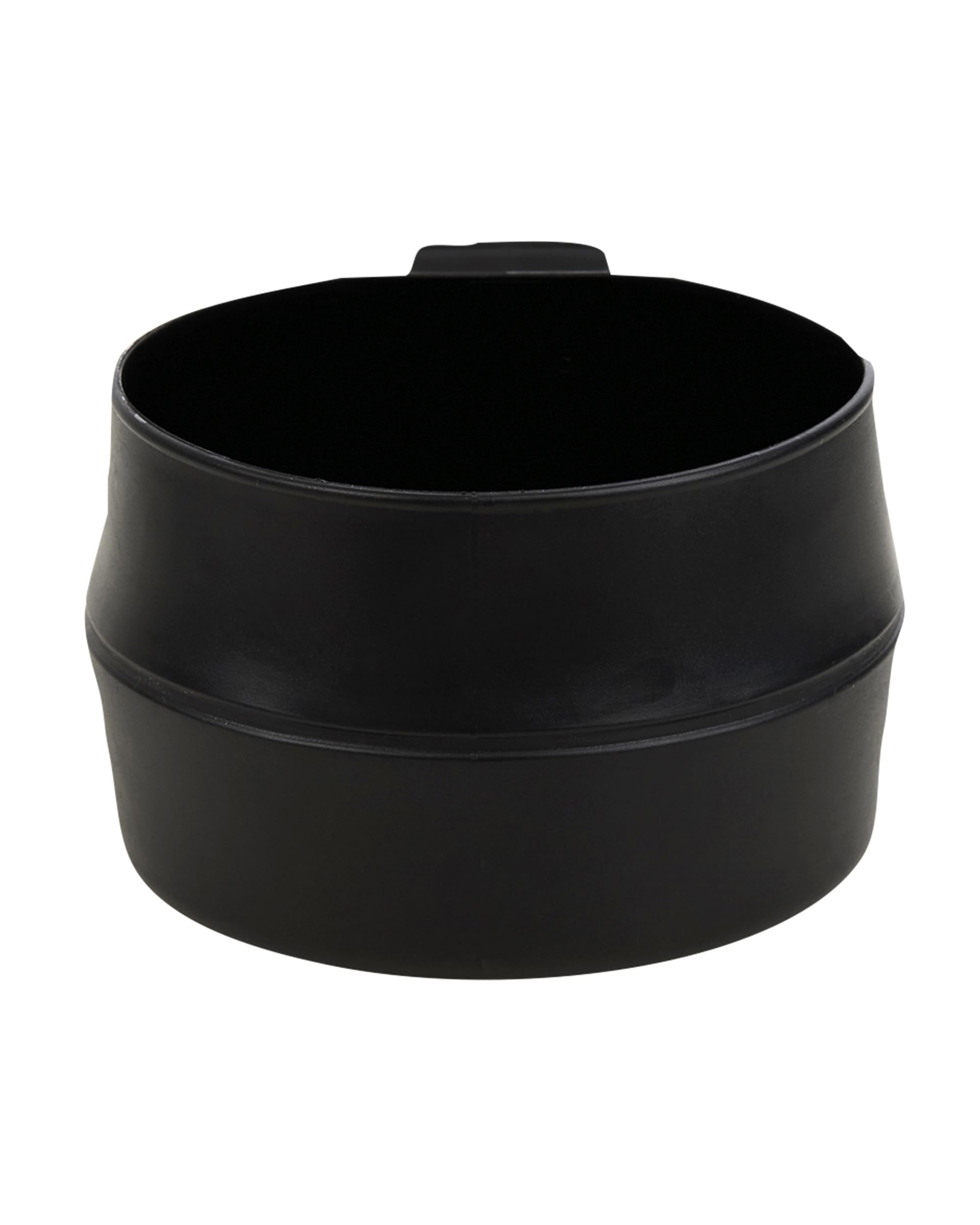 Wildo Fold-a-Cup Black Large open for quick sipping