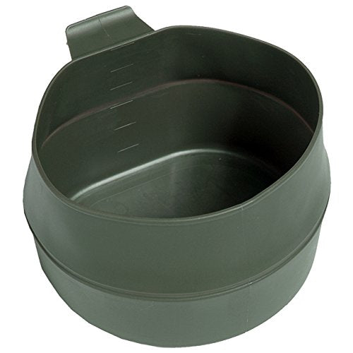Wildo Fold-A-Cup Small Olive, close-up of BPA-free TPR material, durable and easy to clean.