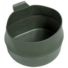 Wildo Fold-A-Cup Small Olive, close-up of BPA-free TPR material, durable and easy to clean.