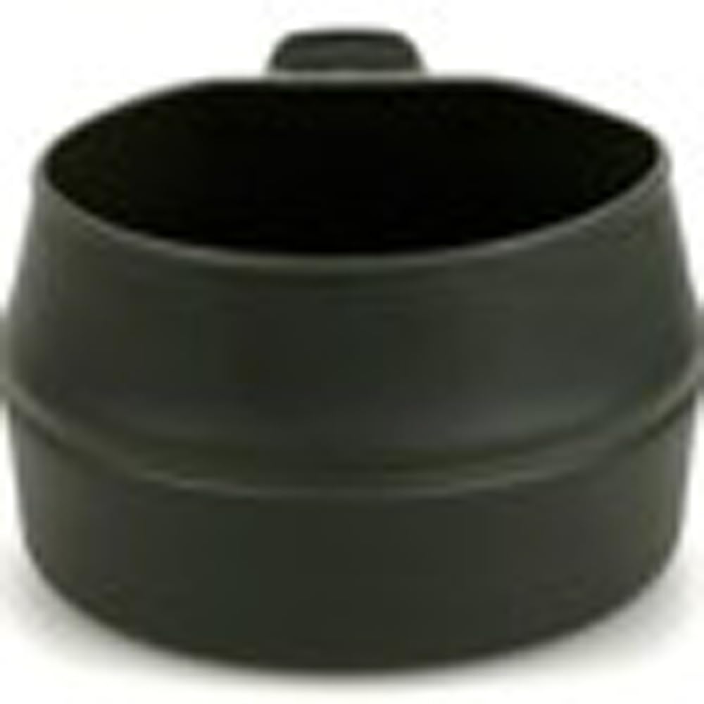 Wildo Fold-A-Cup Small Olive, outside view, compact and portable for camping and travel.