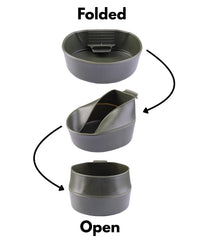 Wildo Mil-Tec Fold-a-Cop 600ml Olive, folded compact for backpacking