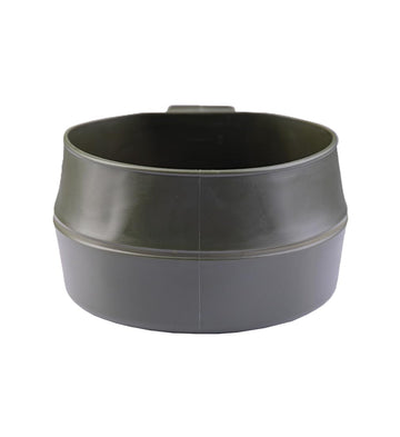 Wildo Mil-Tec Fold-a-Cop 600ml Olive mug open for coffee on trail