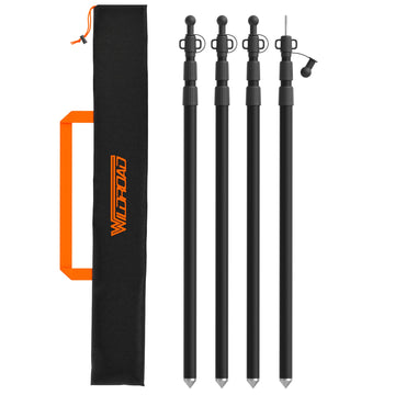 Wildroad tarp poles telescoping extensions for easy setup and height adjustability