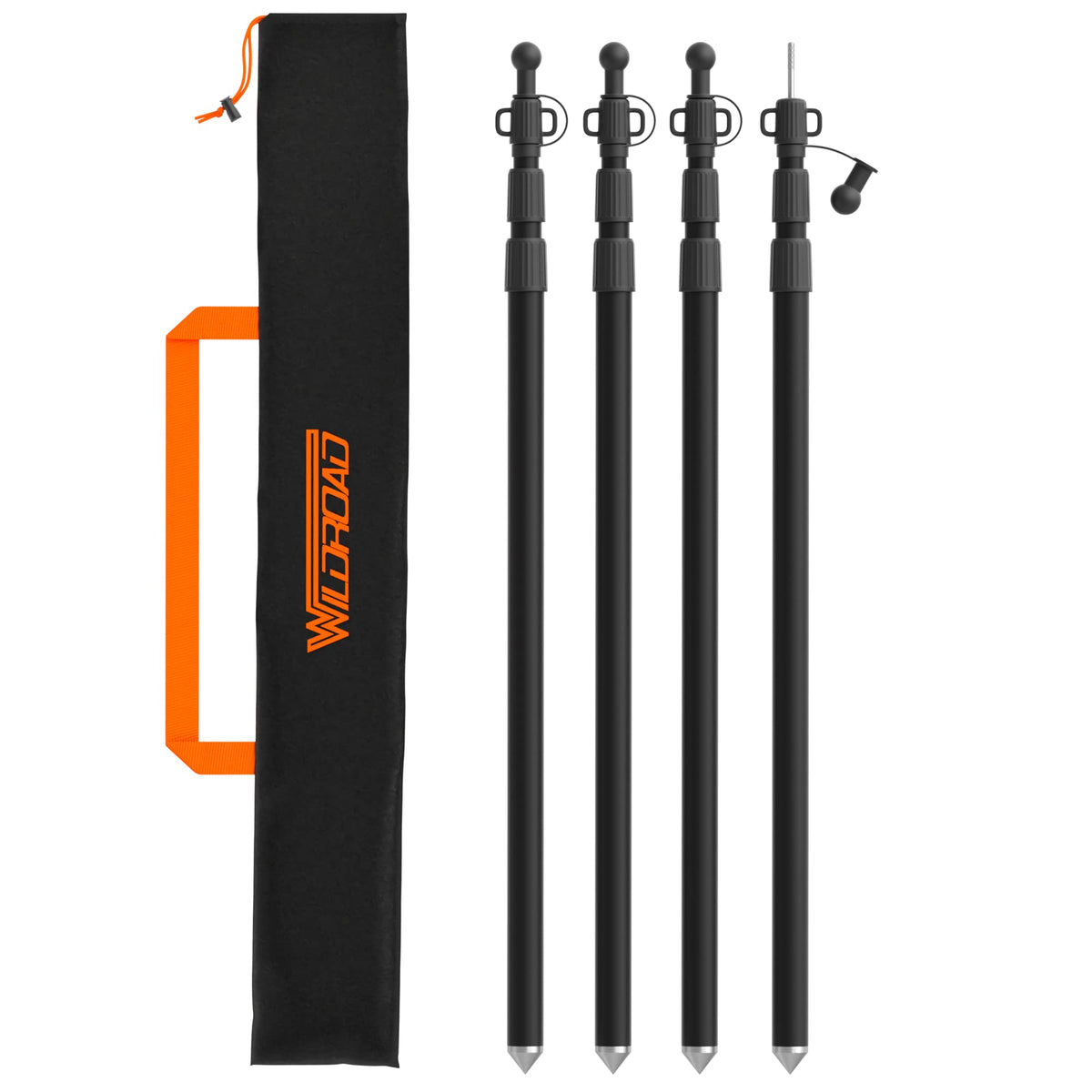 Wildroad tarp poles telescoping extensions for easy setup and height adjustability