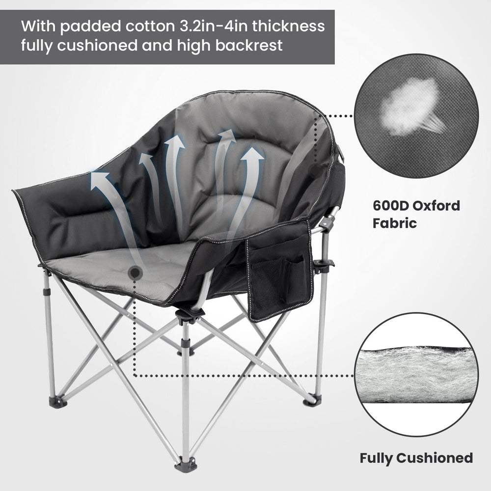 WILDROOTS moon-chair wrap-around design hugs the user for security.