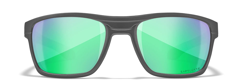 Wiley X Kingpin Captivate polarized lenses with green mirrors reduce glare for fishing