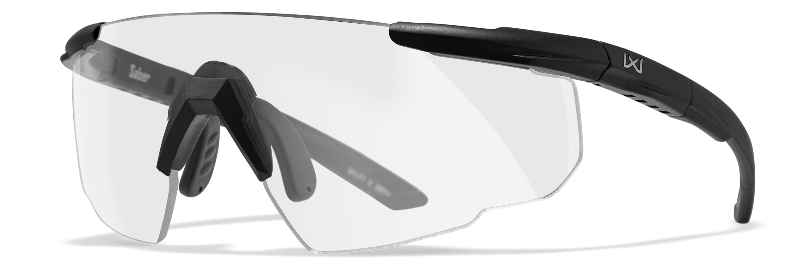 Wiley X Saber Advanced frame in matte black showing lightweight design for all-day comfort