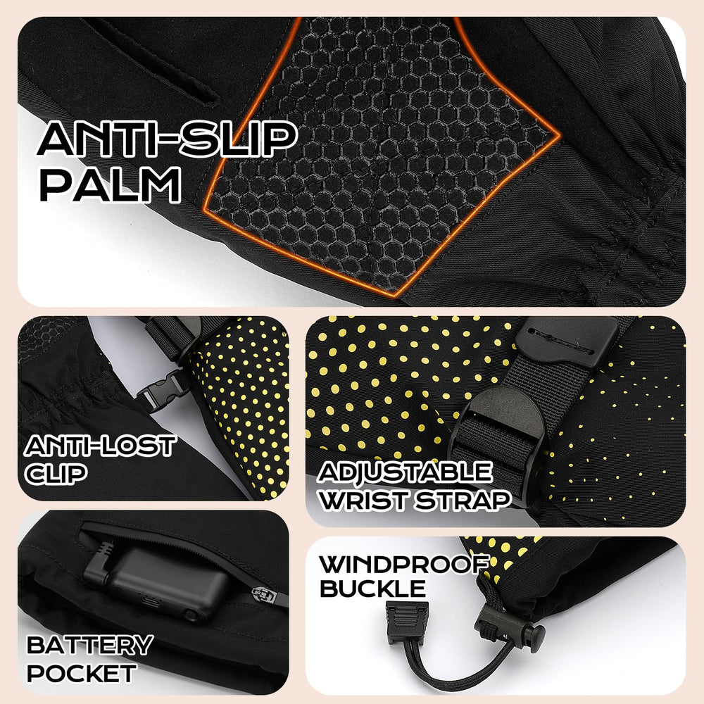 Wilkpow heated gloves reflective stripes boost visibility for night outdoor activities