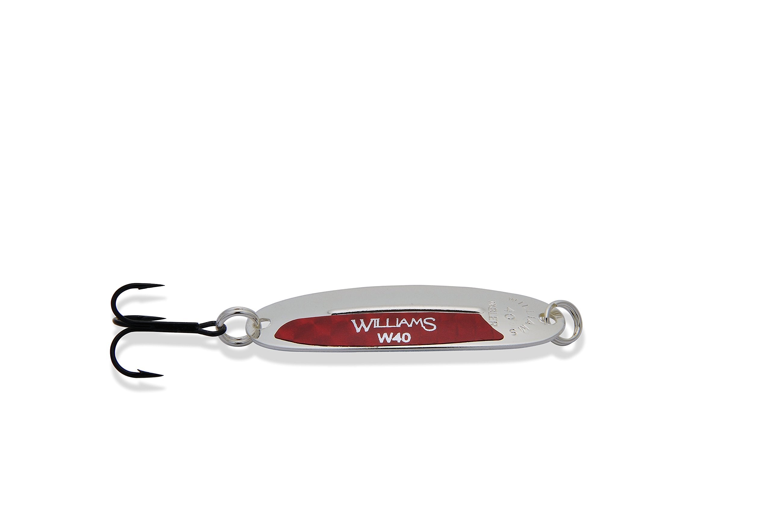 Williams Wabler Small Fire Wabler lure with bright color boosts visibility and attracting action.