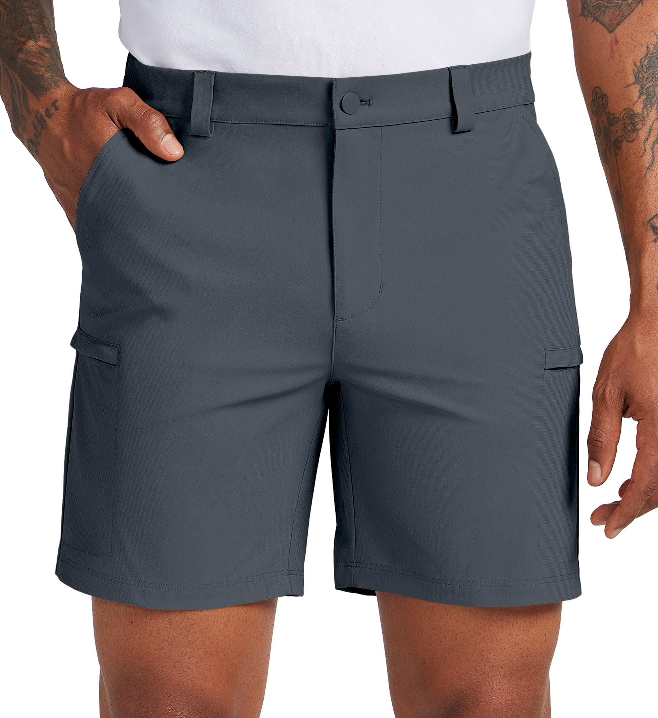 Willit golf shorts cargo pockets image spotlights secure storage for golf balls and gloves.