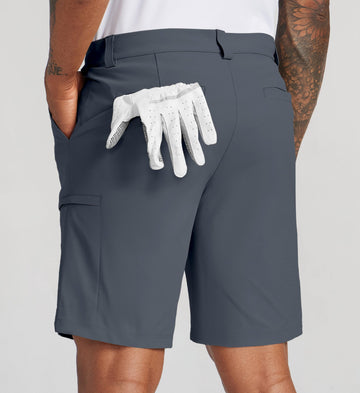 Willit men's golf shorts side view highlighting stretch for movement