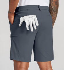 Willit men's golf shorts side view highlighting stretch for movement