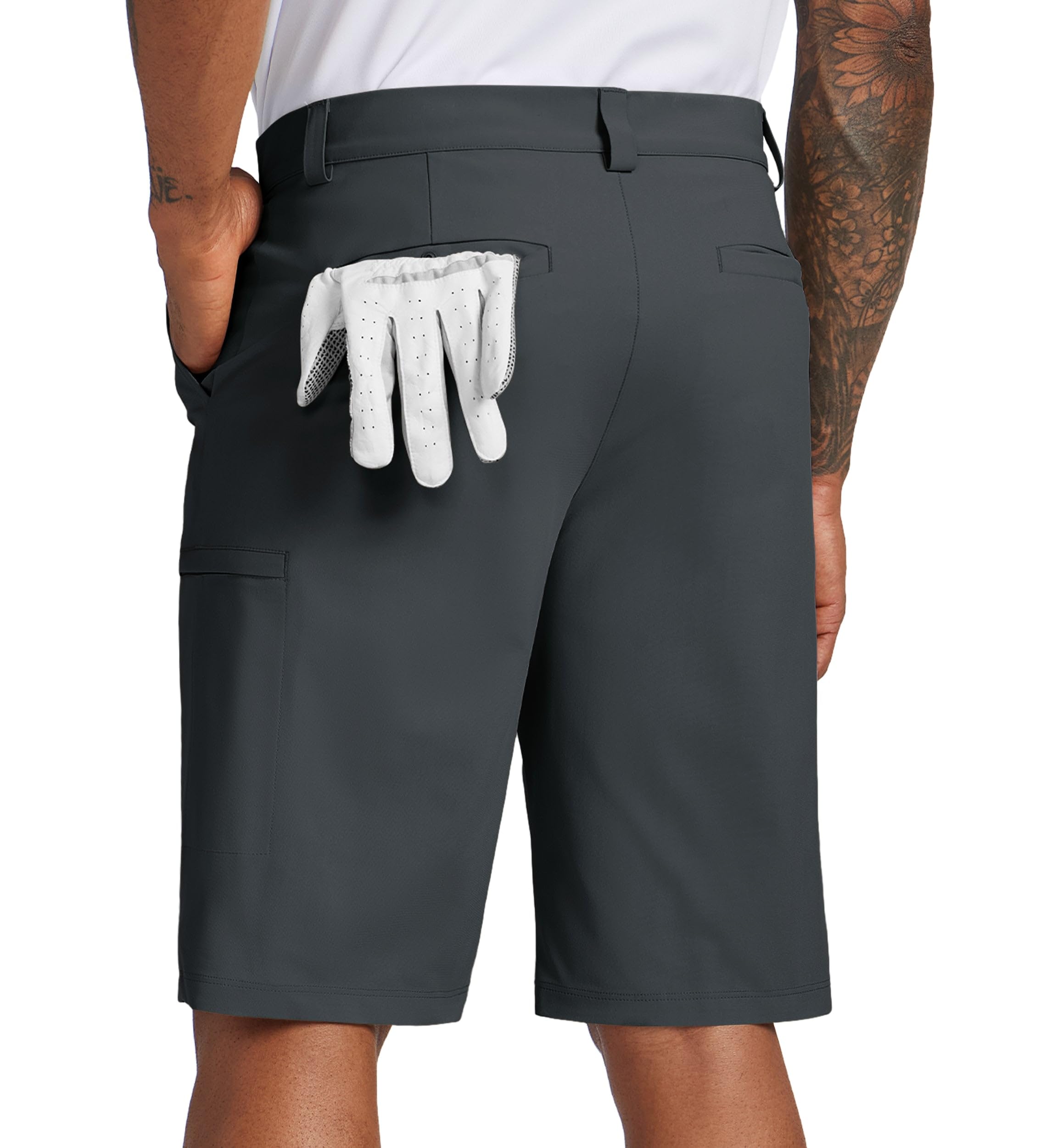 Willit men's golf shorts fabric detail highlights quick-dry performance and breathability.