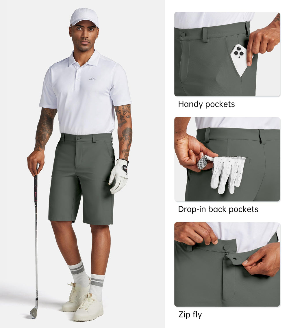 Willit men's golf shorts flat-front-closure for a sleek professional look.