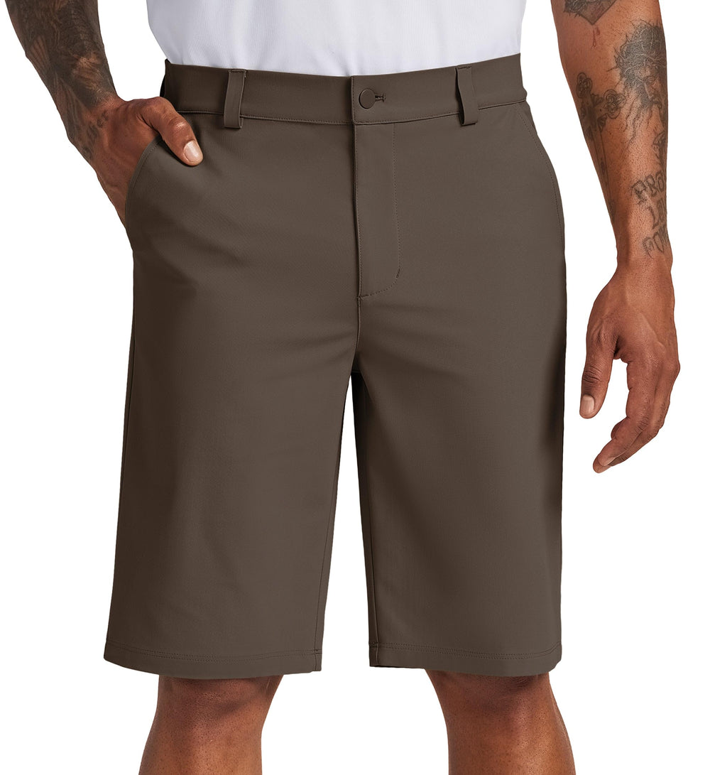 Willit men's golf shorts flat-front closure detail for sleek professional look