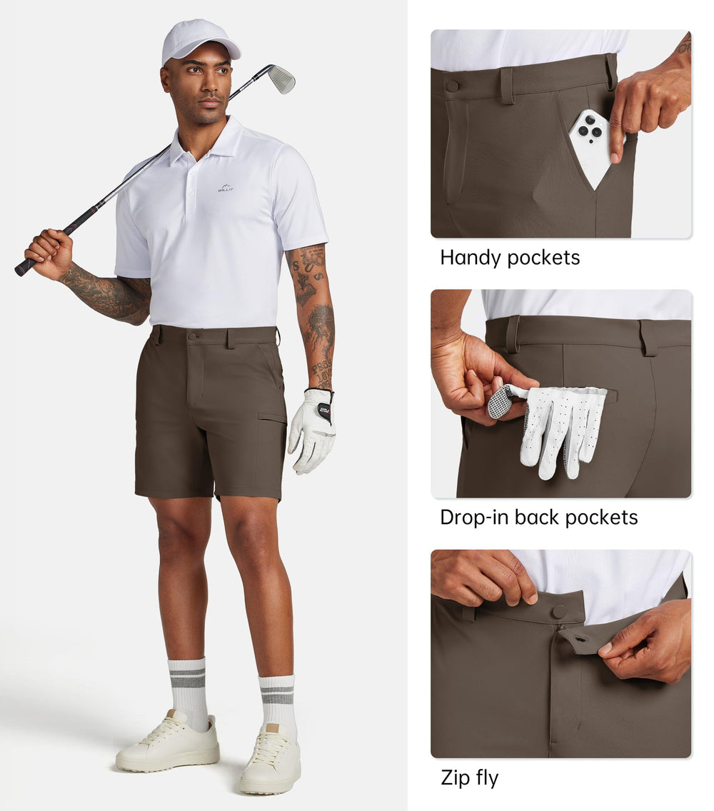 Willit men's golf shorts inseam 7 inches on model offers a versatile, modest length.