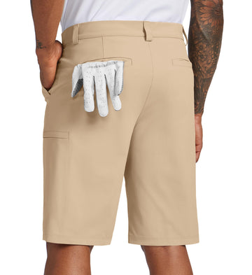 Willit men's golf shorts light khaki back view highlighting clean profile for versatile wear